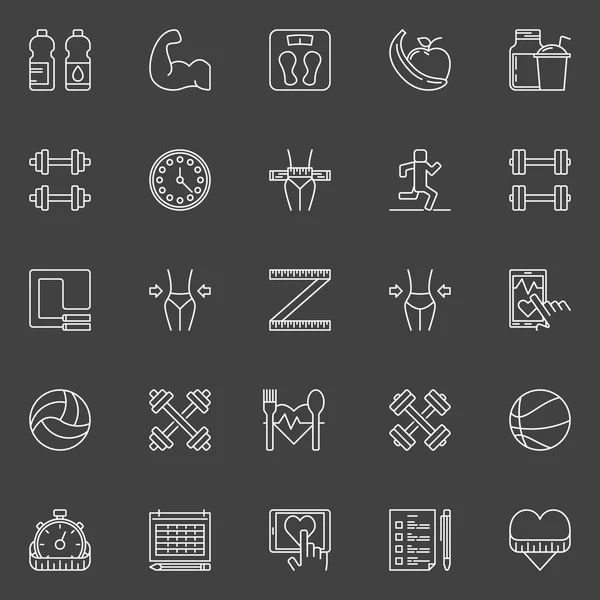 Health and fitness icons — Stock Vector