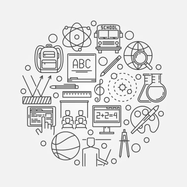 Okul eğitim yuvarlak sembolü