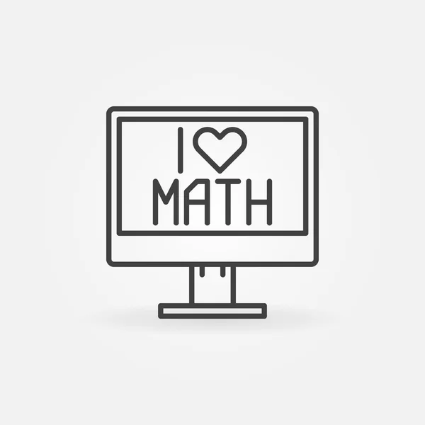 Eu amo o ícone da matemática —  Vetores de Stock