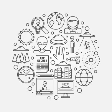 Ufology vektör yuvarlak sembolü