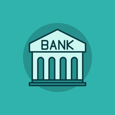 bank düz vektör simgesi