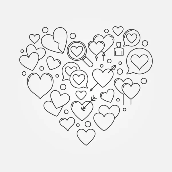 Forma de corazón o signo de amor — Archivo Imágenes Vectoriales