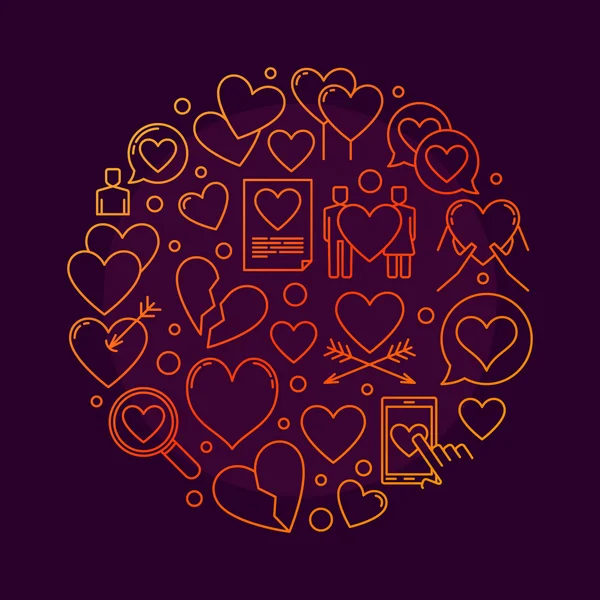 Amour symbole rond — Image vectorielle