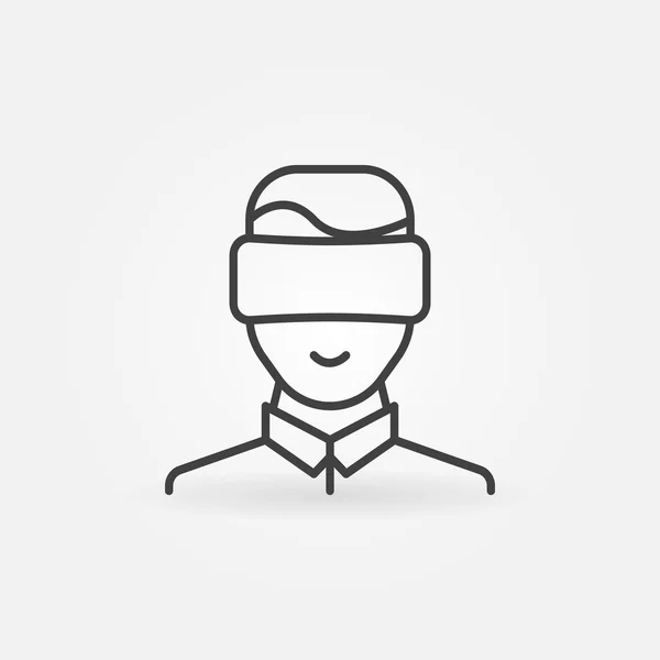 Homme portant l'icône VR — Image vectorielle