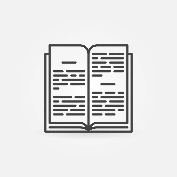 Nyitott könyv lineáris ikon — Stock Vector