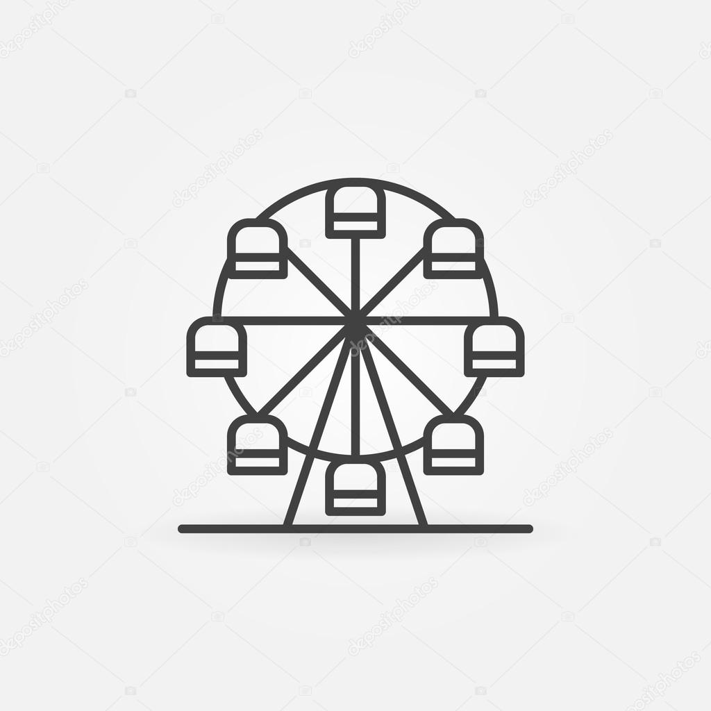 Ferris wheel icon -  vector thin line carousel symbol or sign