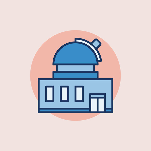 Observatory building flat icon