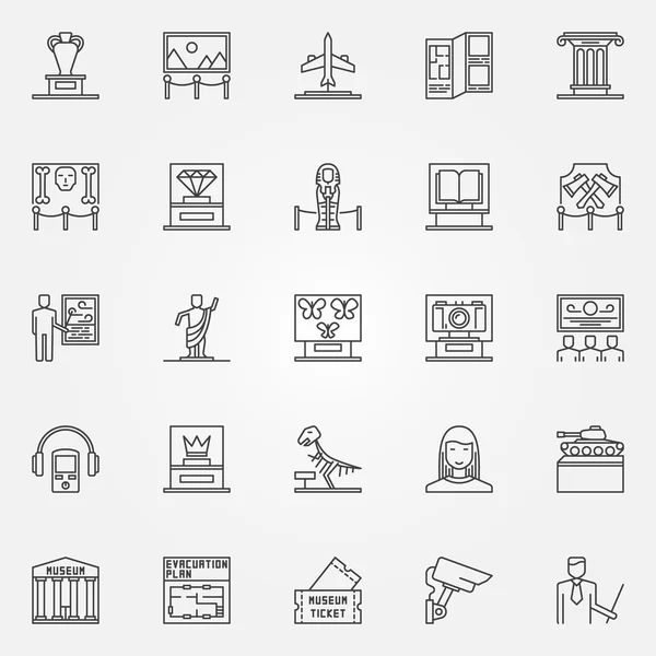 Museum icons set — Stockvector