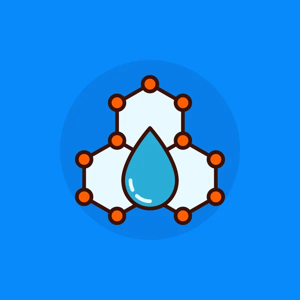 물 분자 평면 아이콘 — 스톡 벡터