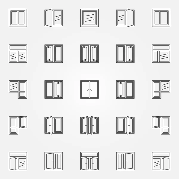 Conjunto de vetor de ícones de janela —  Vetores de Stock