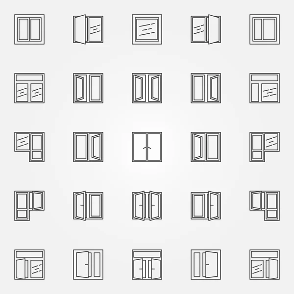 Window installation icons set vector flat Stock Vector Image by