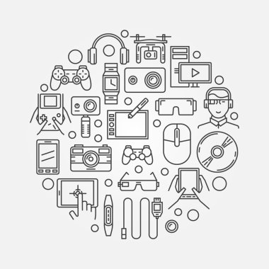 Becerikli alet ve teknoloji illüstrasyon