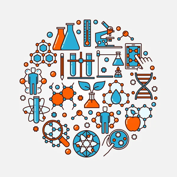 Symbole rond plat biotechnologie — Image vectorielle