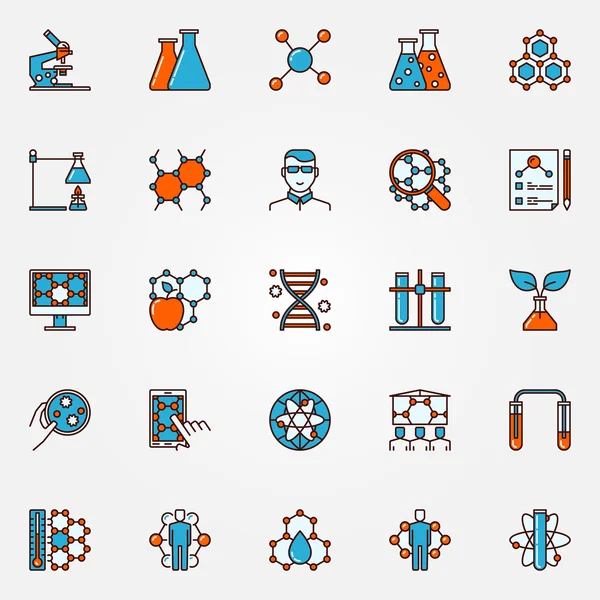 Ícones de química e biotecnologia —  Vetores de Stock