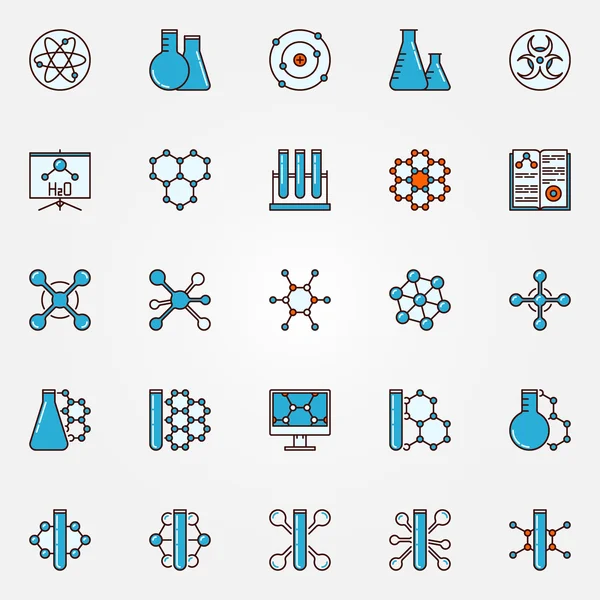 Chemistry vector flat icons — Stock Vector