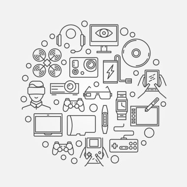 Becerikli alet konsept illüstrasyon yuvarlak