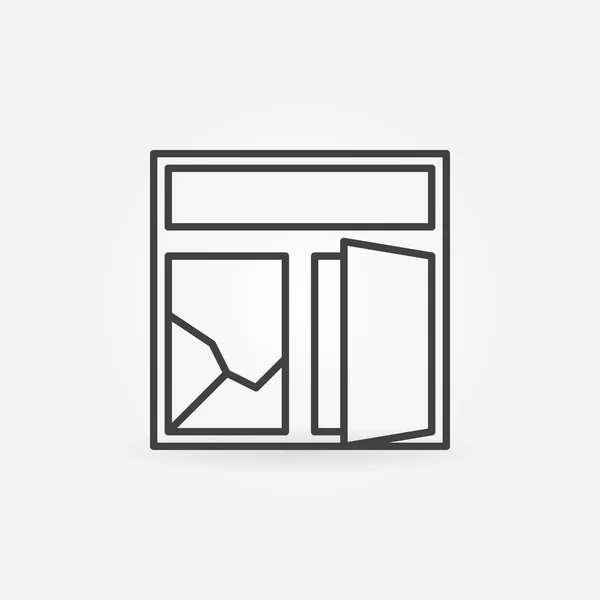 Krossat fönster minimal ikonen — Stock vektor