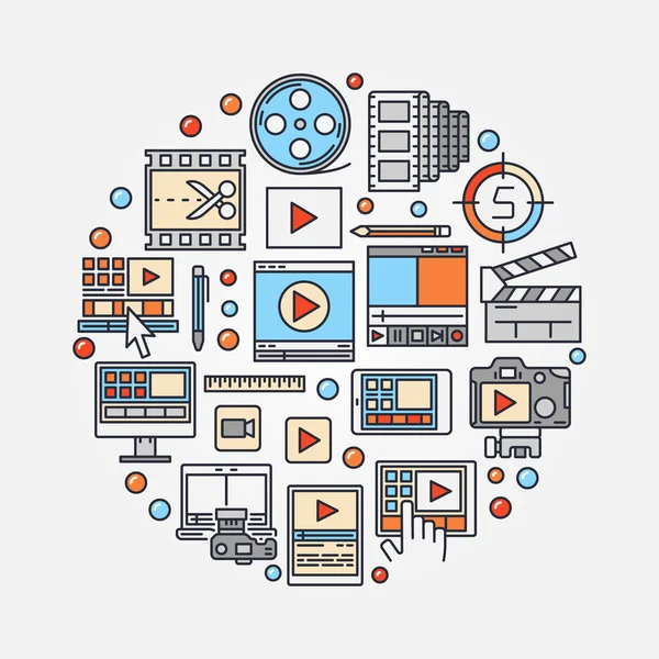 Illustration de concept de production vidéo — Image vectorielle