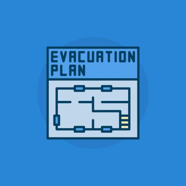 Tahliye planı düz simgesi