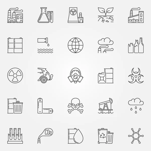 Pollution icons set Royalty Free Stock Vectors