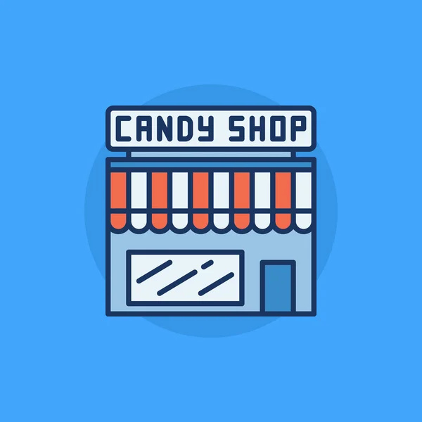 Tienda de dulces icono plano — Vector de stock