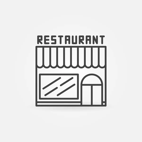 Restaurante icono de edificio lineal — Vector de stock