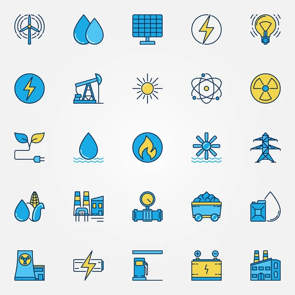 Iconos vectoriales coloridos industriales — Vector de stock