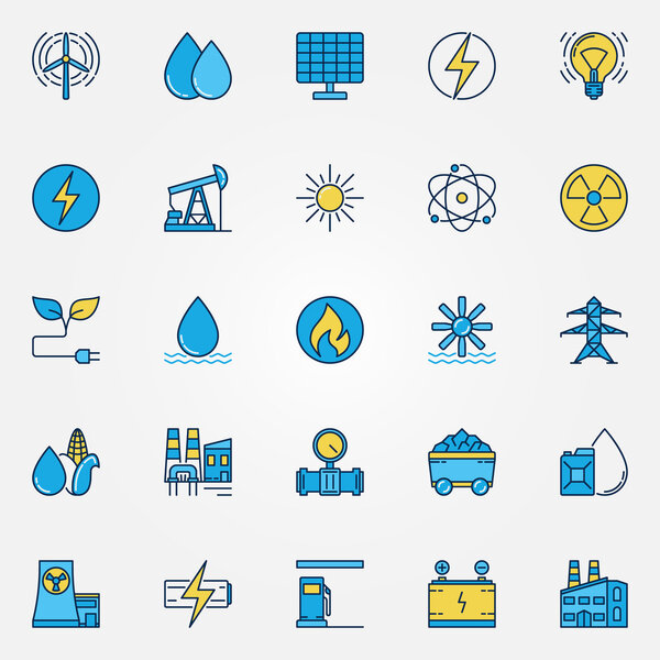 Industrial colorful vector icons