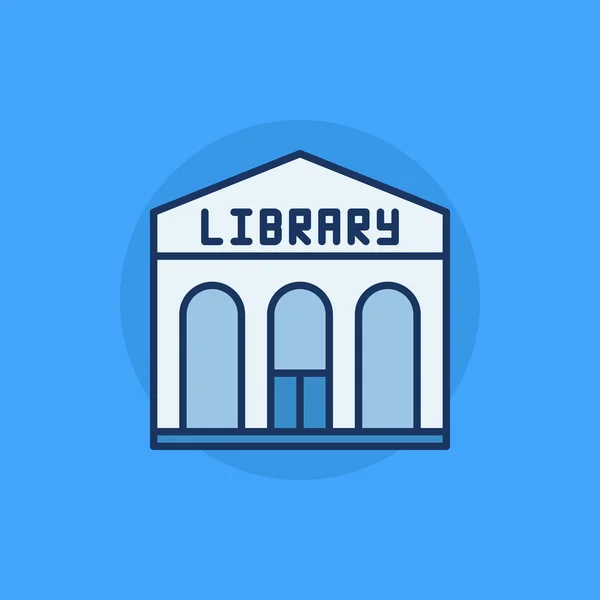 Bibliothek baut flache Ikone — Stockvektor