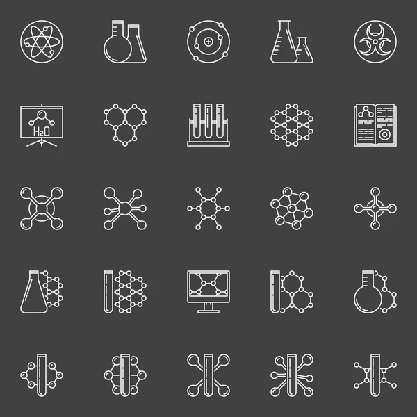 Chemistry vector line icons — Stock Vector