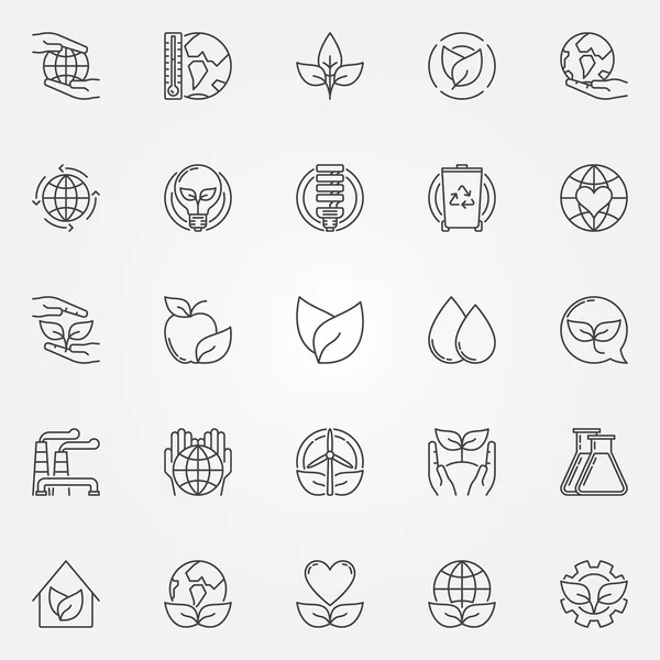 Conjunto de iconos de ecología — Vector de stock