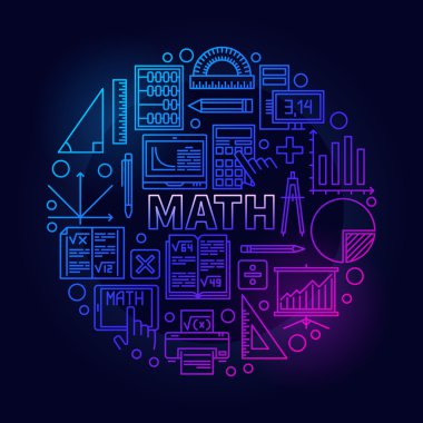 Matematik yuvarlak parlak sembol