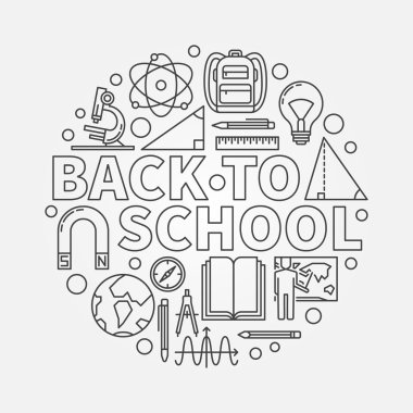 Okula geri şekil yuvarlak