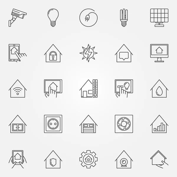 Conjunto de ícones de casa inteligente —  Vetores de Stock