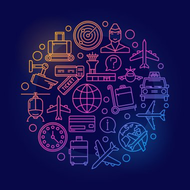 Havaalanı yaratıcı renkli resimde