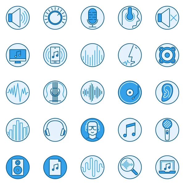 Sound creative vector round icons. Music and Audio signs — Stock Vector