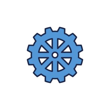 Vektör Çarkı konsepti mavi simge ya da işaret