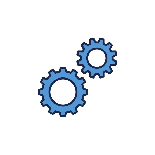 Twee Cogs pictogram. Instellingen vector concept blauw symbool — Stockvector