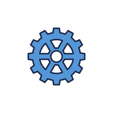 Cog Wheel vektör mavi konsept simgesi veya logo