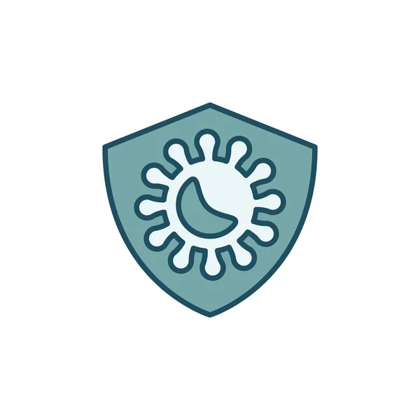 Escudo de proteção contra vetor de vírus conceito colorido ícone — Vetor de Stock