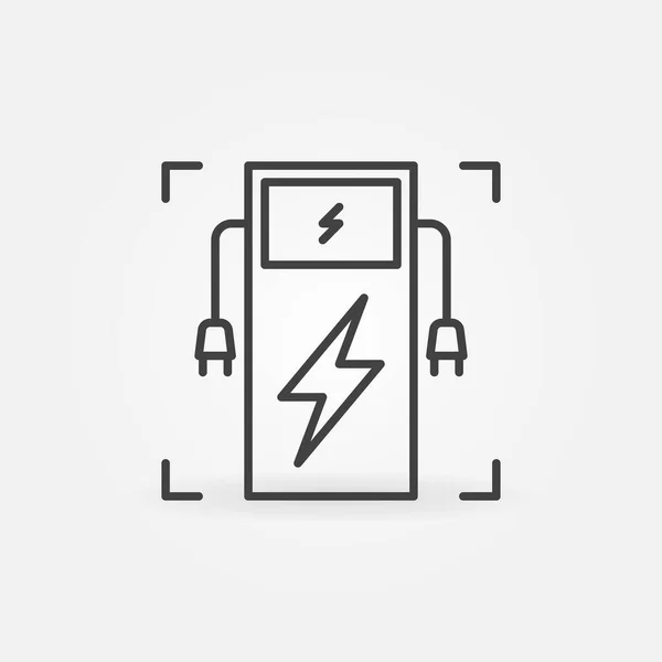 EV Charging Station schets vector concept minimaal pictogram — Stockvector