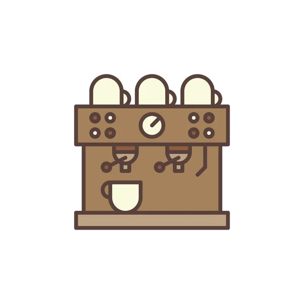 Máquina de café concepto icono marrón — Vector de stock