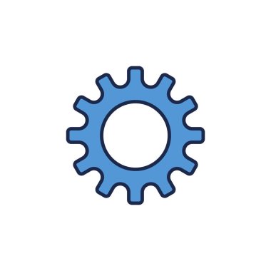 Gear Wheel vektör konsepti mavi modern simge