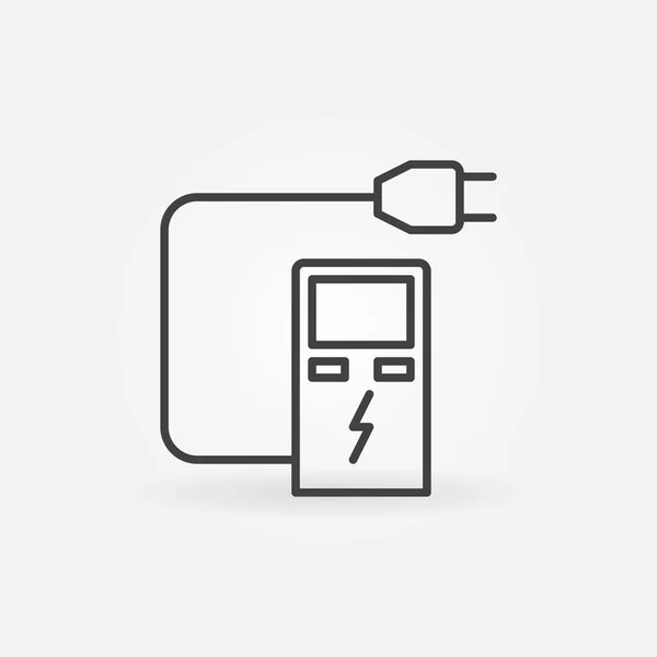 EV Car Charging Station o icono de concepto de línea vectorial de punto — Vector de stock