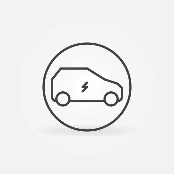 Concept vectoriel EV rond icône de ligne minimale ou signe — Image vectorielle