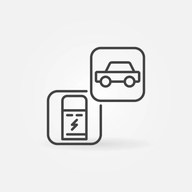 Araba ana hatları konsept simgesi ile yükleme noktası