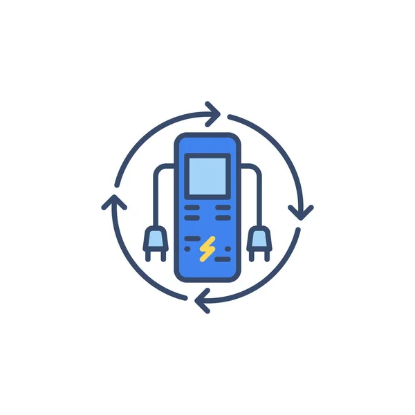 Elektrischer Ladepunkt mit Pfeil-Vektor-farbigem Symbol — Stockvektor