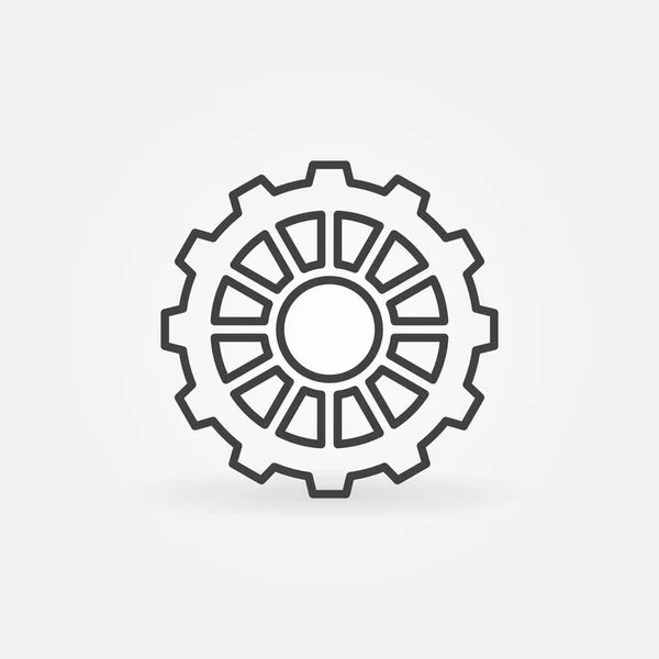Cog 또는 Gear Wheel 윤곽 벡터 컨셉트 아이콘 — 스톡 벡터