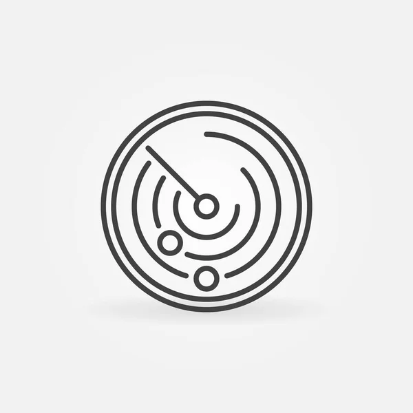 Radar lineaire vector concept rond pictogram — Stockvector