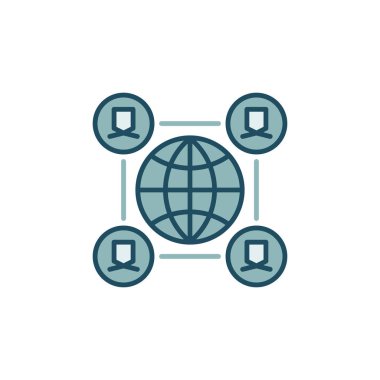 Global Business Community vektör konsepti renkli simge